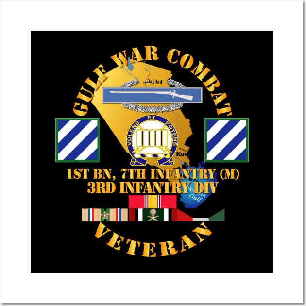 Gulf War Combat Infantry Vet w 1st Bn 7th Inf - 3rd ID SSI Wall Art by twix123844